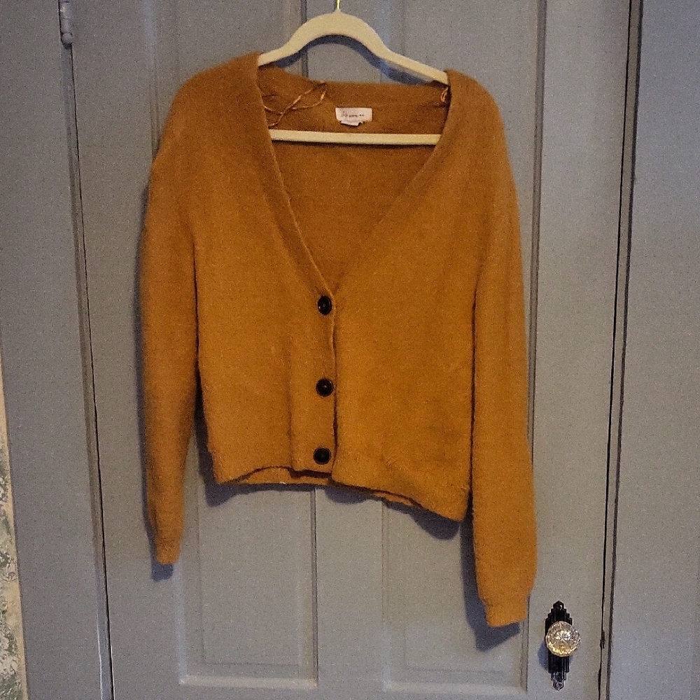 if it were me Golden Buttoned Cardigan